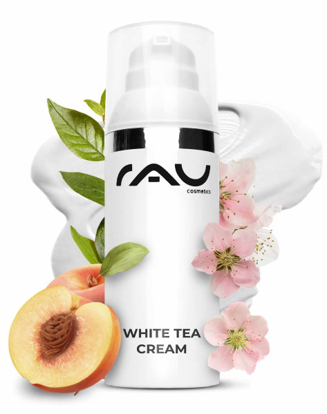 RAU White Tea Cream 50 ml pompje - zachte anti-age 24h crème met witte thee en aloë vera