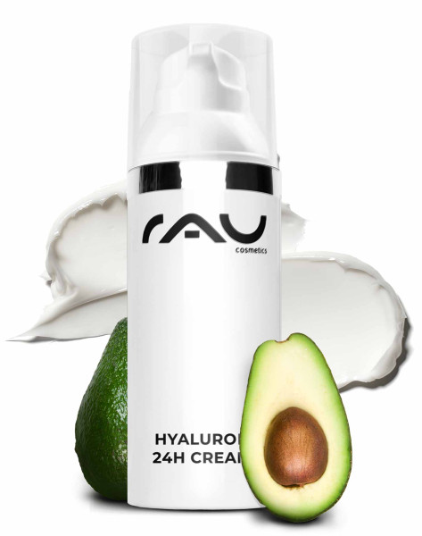 RAU Hyaluron 24h cream met hyaluronzuur, avocado-olie en squalaan, voor de droge, veeleisende, 30+ huid