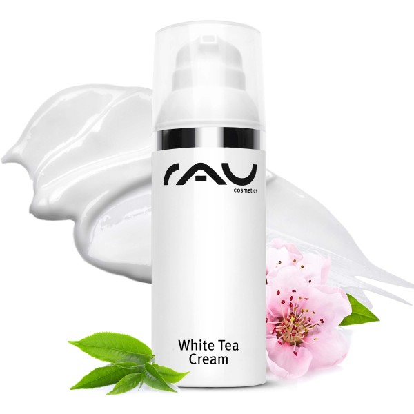 RAU White Tea Cream 50 ml pompje - zachte anti-age 24h crème met witte thee en aloë vera