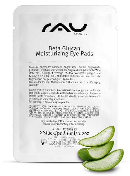 RAU Beta Glucan Moisturizing Eye Pads - hydraterende, koelende oogpads